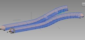 Adaptive Familie Zufahrt schräg oben